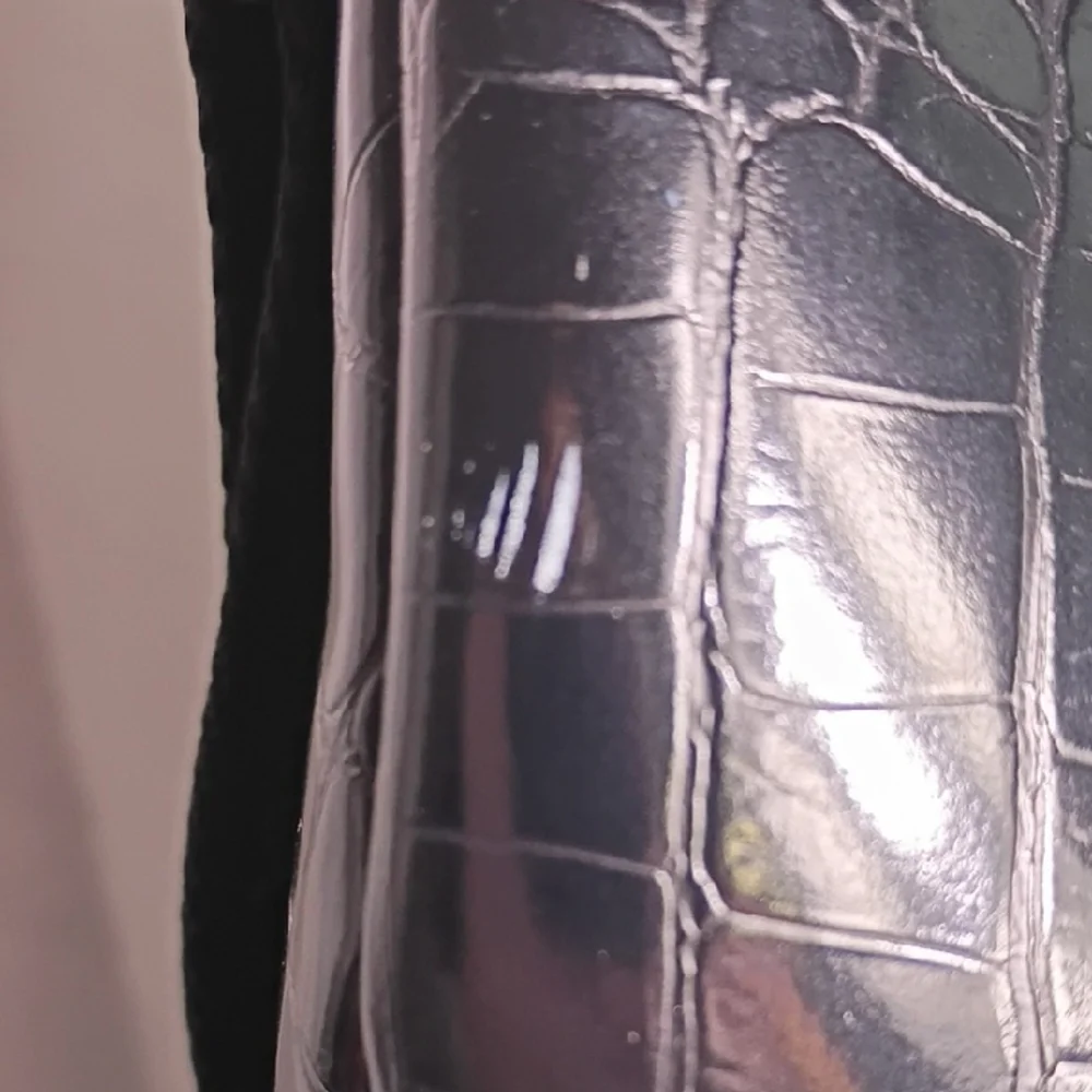 River Island Black Croc-Embossed Backpack with‎ Gold Details